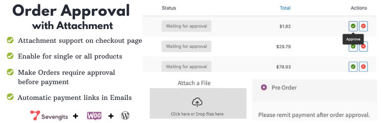 Order Approval With Attachment Preview Wordpress Plugin - Rating, Reviews, Demo & Download