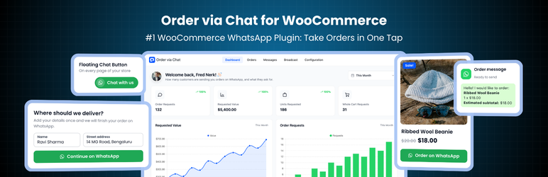 Order Via Chat For WooCommerce – Click To Chat Order Button & Catalog Mode Preview Wordpress Plugin - Rating, Reviews, Demo & Download