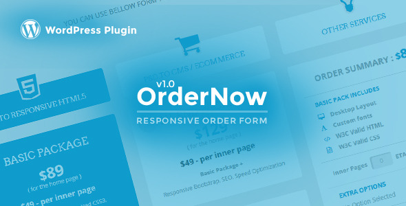 OrderNow – Responsive Order Form WordPress Plugin Preview - Rating, Reviews, Demo & Download