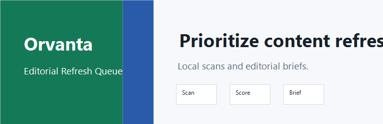 Orvanta Editorial Refresh Queue Preview Wordpress Plugin - Rating, Reviews, Demo & Download