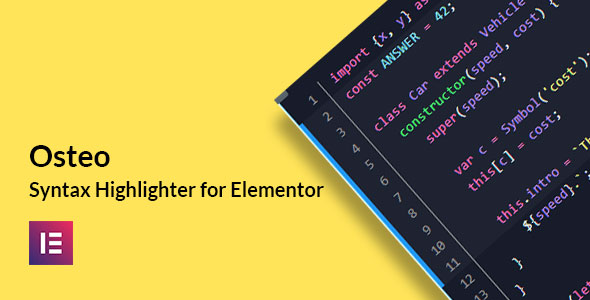 Osteo Syntax Highlighter For Elementor Preview Wordpress Plugin - Rating, Reviews, Demo & Download