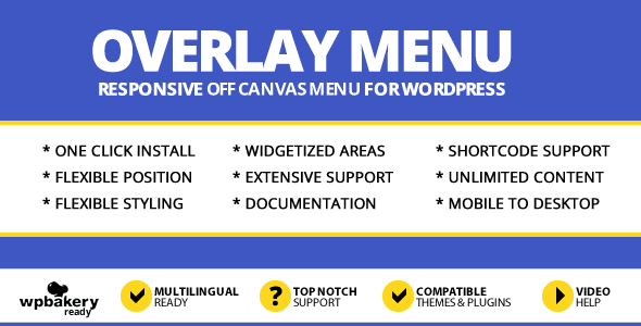 Overlay Menu WordPress Menu Plugin Preview - Rating, Reviews, Demo & Download