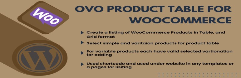 OVO Product Table For WooCommerce Preview Wordpress Plugin - Rating, Reviews, Demo & Download