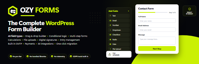 OZY Forms Preview Wordpress Plugin - Rating, Reviews, Demo & Download