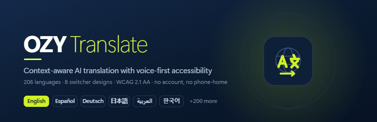 OZY Translate Preview Wordpress Plugin - Rating, Reviews, Demo & Download