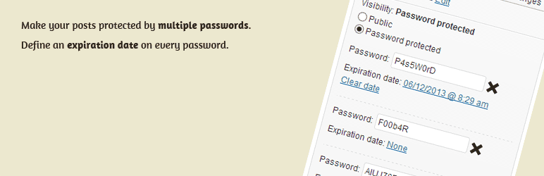 P5 : Plenty Of Perishable Passwords For Protected Posts Preview Wordpress Plugin - Rating, Reviews, Demo & Download