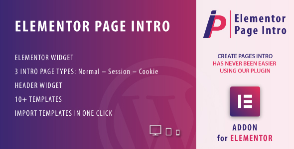 Page Intro For Elementor WordPress Plugin Preview - Rating, Reviews, Demo & Download
