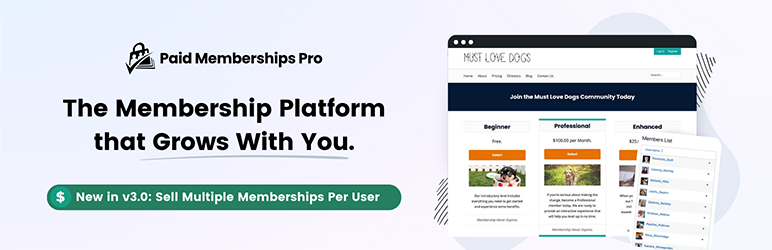 Paid Memberships Pro – Content Restriction, User Registration, & Paid Subscriptions Preview Wordpress Plugin - Rating, Reviews, Demo & Download