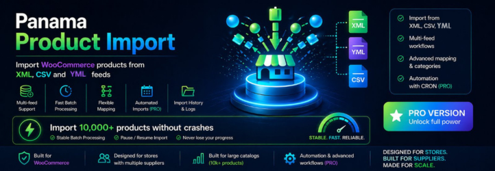 Panama Product Import (XML, CSV, YML) Preview Wordpress Plugin - Rating, Reviews, Demo & Download