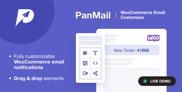 PanMail – WooCommerce Email Customizer Preview Wordpress Plugin - Rating, Reviews, Demo & Download