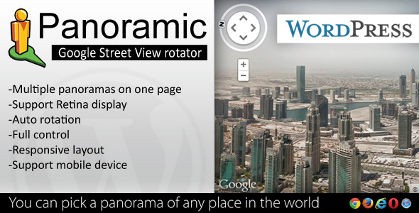 Panoramic – Google Street View Rotator For WP Preview Wordpress Plugin - Rating, Reviews, Demo & Download