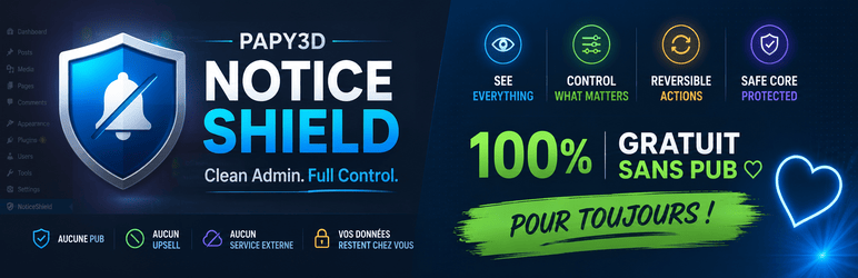 Papy3D NoticeShield Preview Wordpress Plugin - Rating, Reviews, Demo & Download