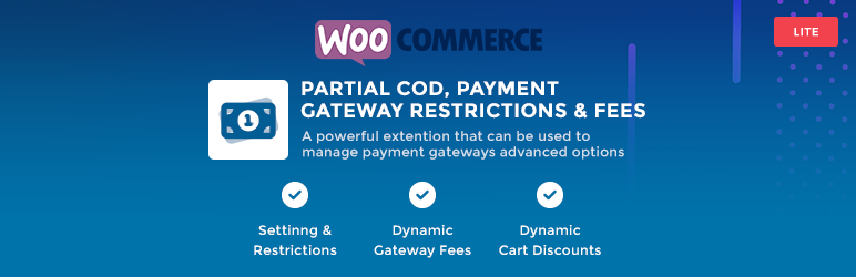 Partial COD – Payment Gateway Restrictions & Fees Preview Wordpress Plugin - Rating, Reviews, Demo & Download