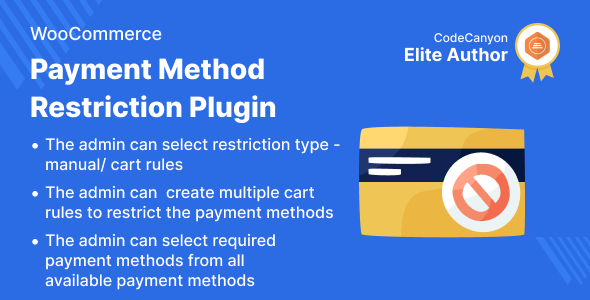 Payment Method Restriction Plugin For WooCommerce Preview - Rating, Reviews, Demo & Download