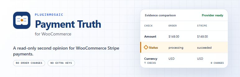Payment Truth For WooCommerce Preview Wordpress Plugin - Rating, Reviews, Demo & Download