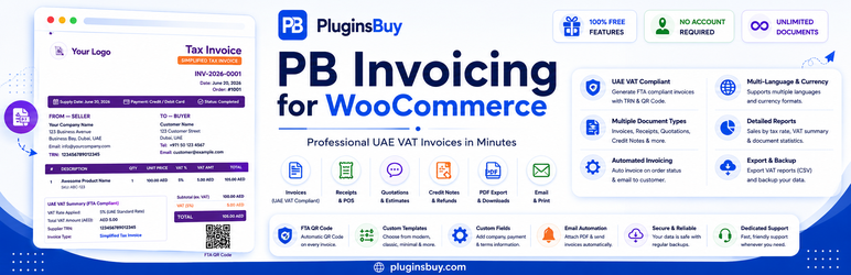 PB UAE VAT Invoicing System For WooCommerce Preview Wordpress Plugin - Rating, Reviews, Demo & Download