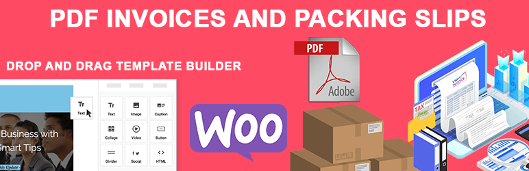 PDF For WooCommerce –  Invoices & Packing Slips + Drag And Drop Template Builder Preview Wordpress Plugin - Rating, Reviews, Demo & Download