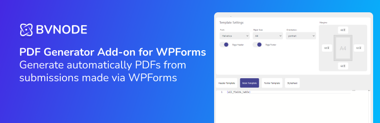 PDF Generator Add-on For WPForms Preview Wordpress Plugin - Rating, Reviews, Demo & Download