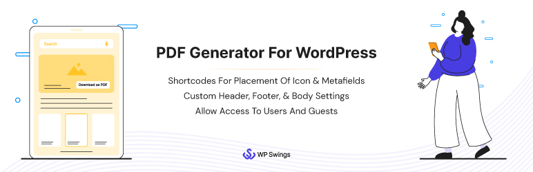 PDF Generator Plugin for Wordpress – Create & Customize PDF For Post, Pages And WooCommerce Products Preview - Rating, Reviews, Demo & Download