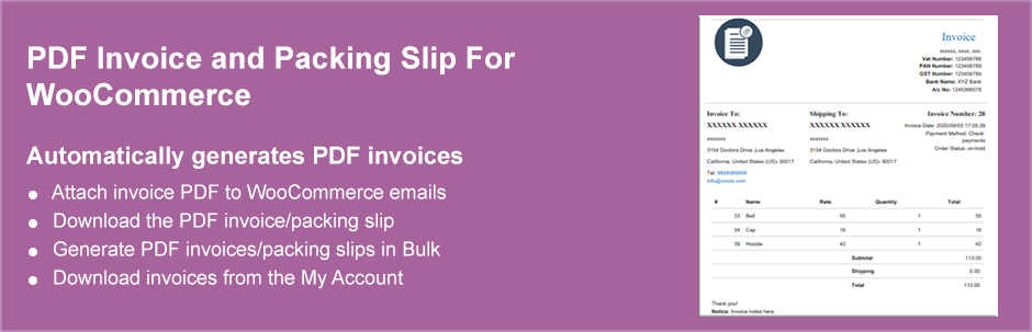 PDF Invoice And Packing Slip Preview Wordpress Plugin - Rating, Reviews, Demo & Download