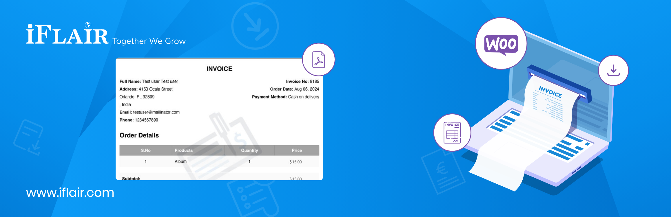 PDF Invoice For Woo Order Preview Wordpress Plugin - Rating, Reviews, Demo & Download