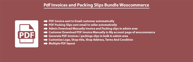 Pdf Invoices And Packing Slips Bundle Woocommerce Preview Wordpress Plugin - Rating, Reviews, Demo & Download