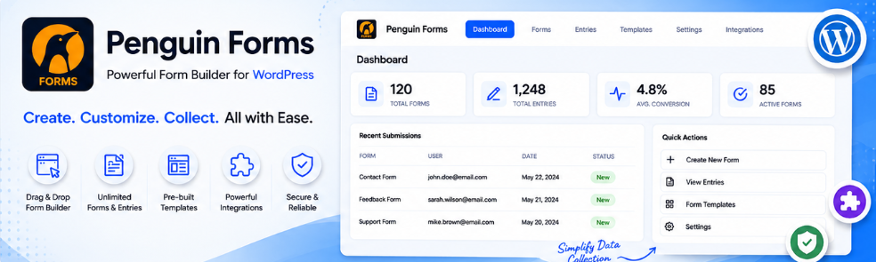 Penguin Forms Preview Wordpress Plugin - Rating, Reviews, Demo & Download