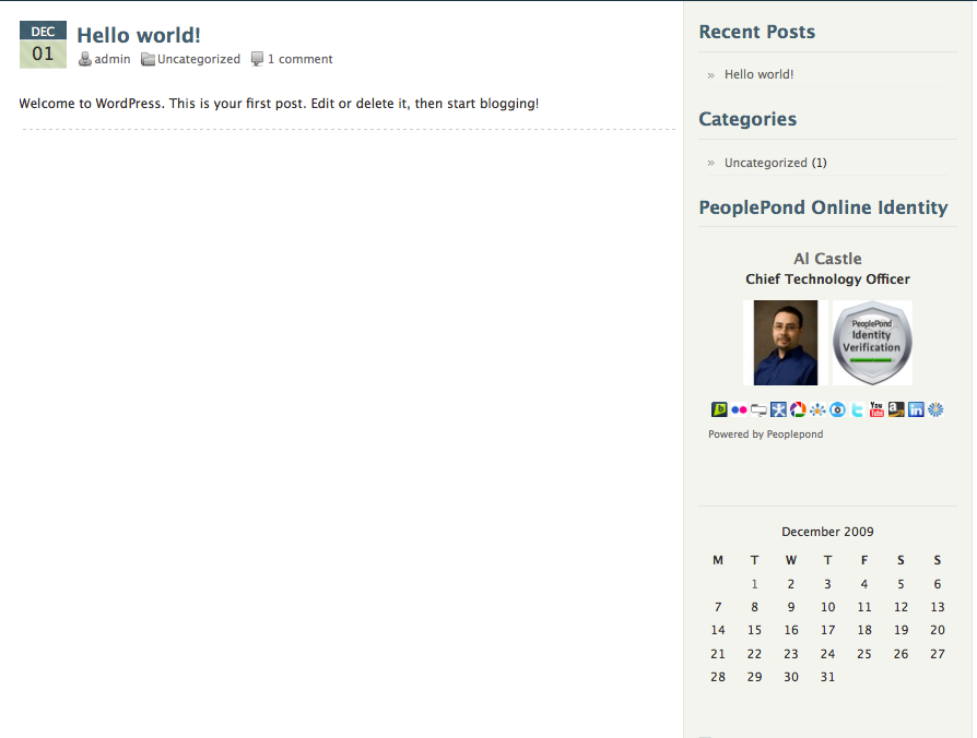PeoplePond Online Identity Widget Preview Wordpress Plugin - Rating, Reviews, Demo & Download