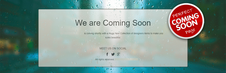Perfect Coming Soon Page Preview Wordpress Plugin - Rating, Reviews, Demo & Download