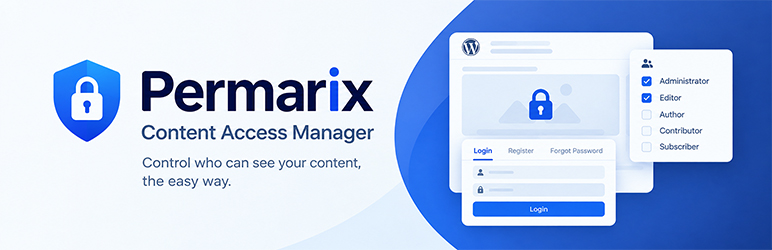 Permarix Content Access Manager Preview Wordpress Plugin - Rating, Reviews, Demo & Download