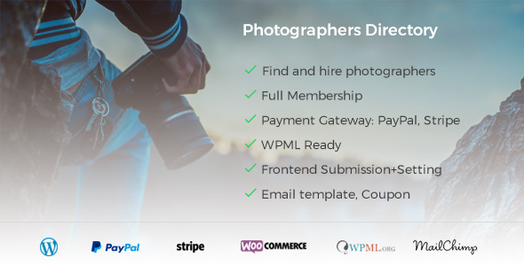 Photographer Directory Preview Wordpress Plugin - Rating, Reviews, Demo & Download
