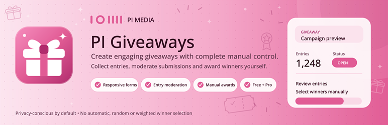 PI Giveaways Preview Wordpress Plugin - Rating, Reviews, Demo & Download