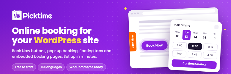 Picktime Booking Preview Wordpress Plugin - Rating, Reviews, Demo & Download