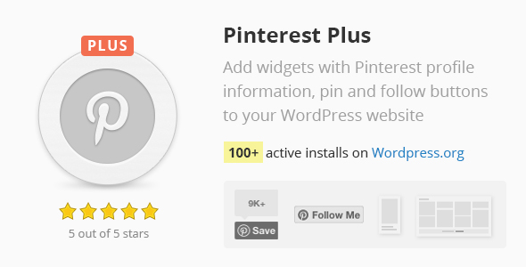 Pinterest Plus Preview Wordpress Plugin - Rating, Reviews, Demo & Download