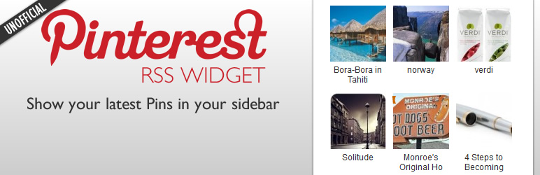 Pinterest RSS Widget Preview Wordpress Plugin - Rating, Reviews, Demo & Download