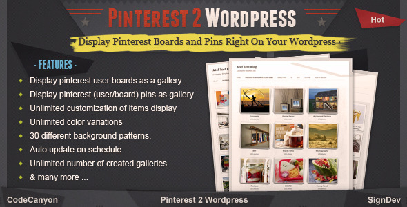 Pinterest To WordPress – WordPress Pinterest Gallery Plugin Preview - Rating, Reviews, Demo & Download