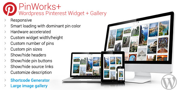 PinWorks+ Wordpress Pinterest Gallery Widget Preview - Rating, Reviews, Demo & Download