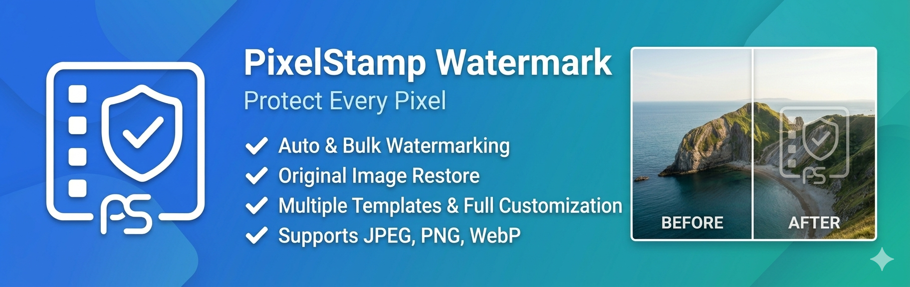 PixelStamp Watermark Preview Wordpress Plugin - Rating, Reviews, Demo & Download