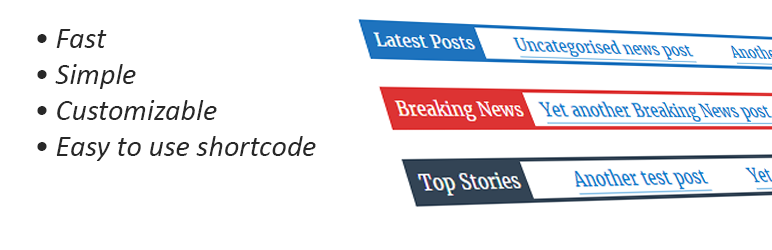 PJ News Ticker Preview Wordpress Plugin - Rating, Reviews, Demo & Download