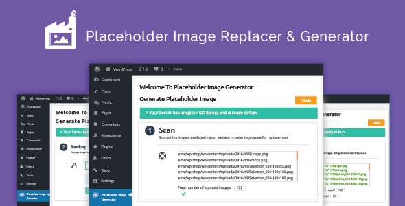 Placeholder Image Generator And Replacer Plugin for Wordpress Themes Preview - Rating, Reviews, Demo & Download