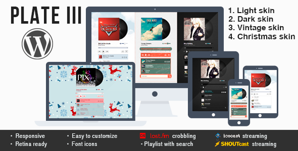 Plate III – Music & Streaming Plugin For Wordpress Preview - Rating, Reviews, Demo & Download