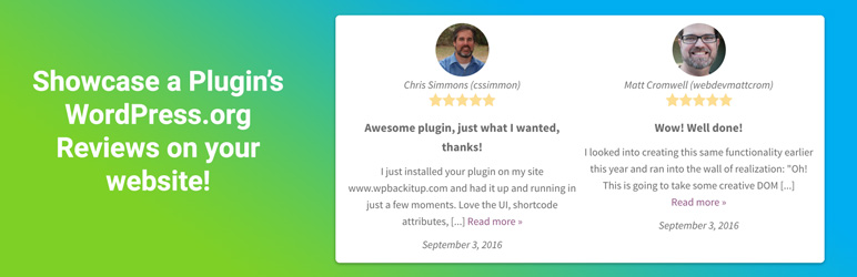 Plugin Reviews Preview - Rating, Reviews, Demo & Download