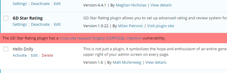 Plugin Vulnerabilities Preview - Rating, Reviews, Demo & Download