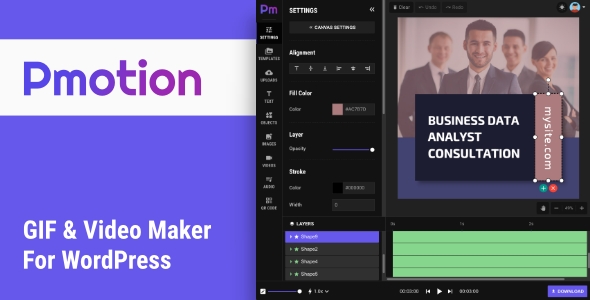 Pmotion – Animated GIF And Video Maker Plugin for Wordpress Preview - Rating, Reviews, Demo & Download
