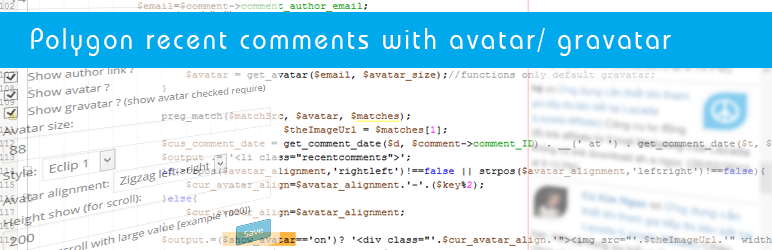 Polygon Recent Comments With Avatar Preview Wordpress Plugin - Rating, Reviews, Demo & Download