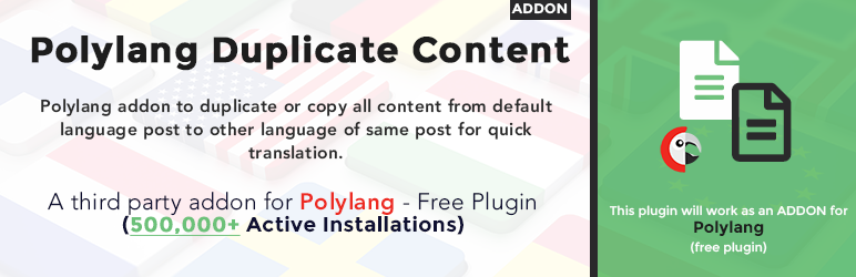 Polylang Duplicate Content Addon Preview Wordpress Plugin - Rating, Reviews, Demo & Download