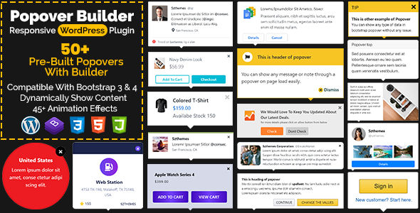Popover Builder Responsive WordPress Plugin Preview - Rating, Reviews, Demo & Download