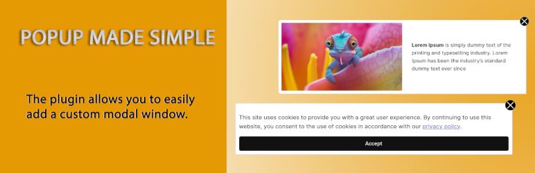 Popup Made Simple Preview Wordpress Plugin - Rating, Reviews, Demo & Download