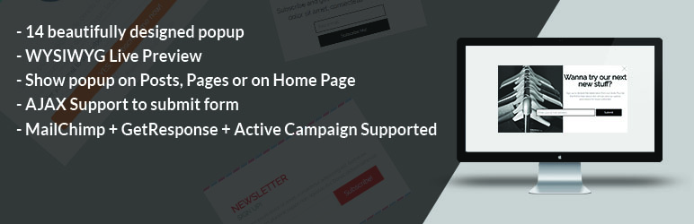 Popup – MailChimp, GetResponse And ActiveCampaign Intergrations Preview Wordpress Plugin - Rating, Reviews, Demo & Download
