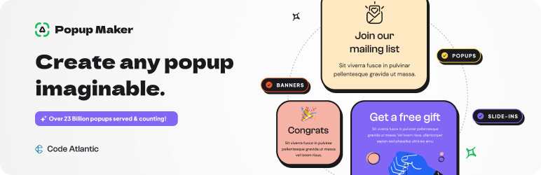 Popup Maker – Boost Sales, Conversions, Optins, Subscribers With The Ultimate WP Popups Builder Preview Wordpress Plugin - Rating, Reviews, Demo & Download